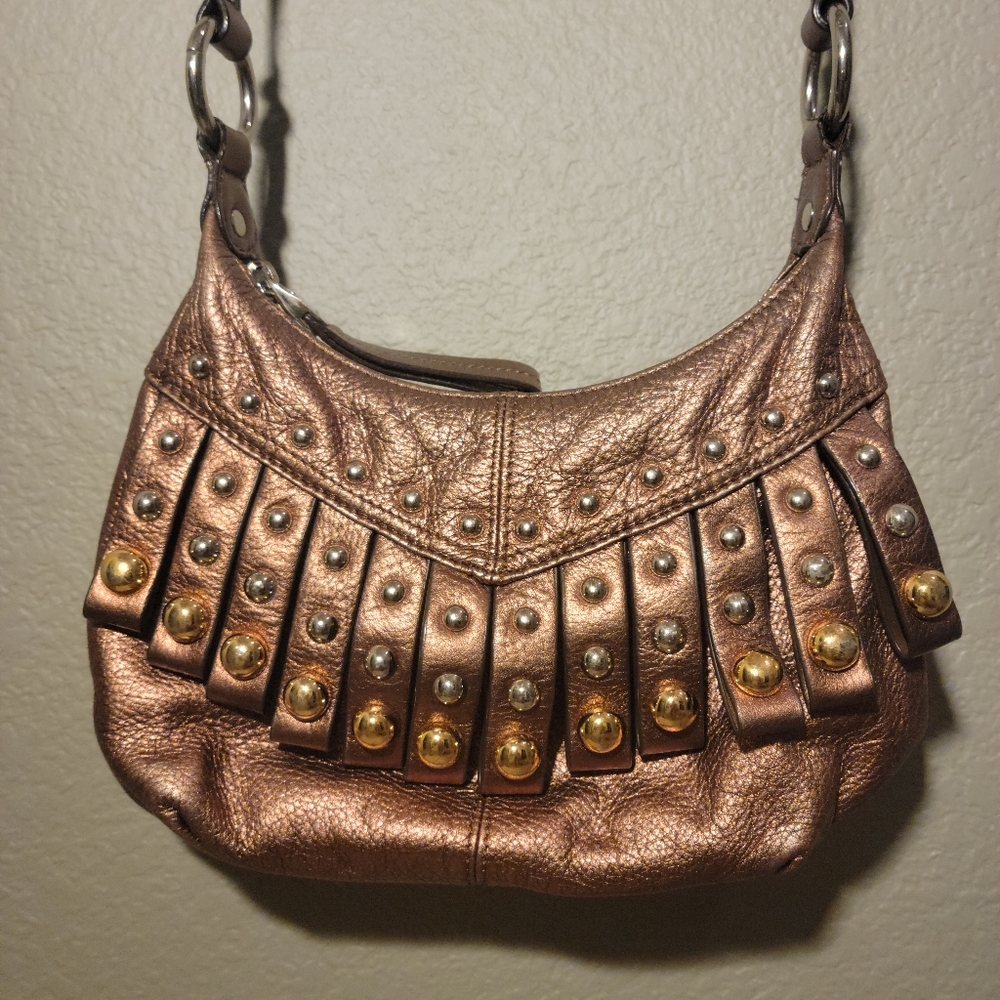 B. Makowski Bronze Studded Crossbody